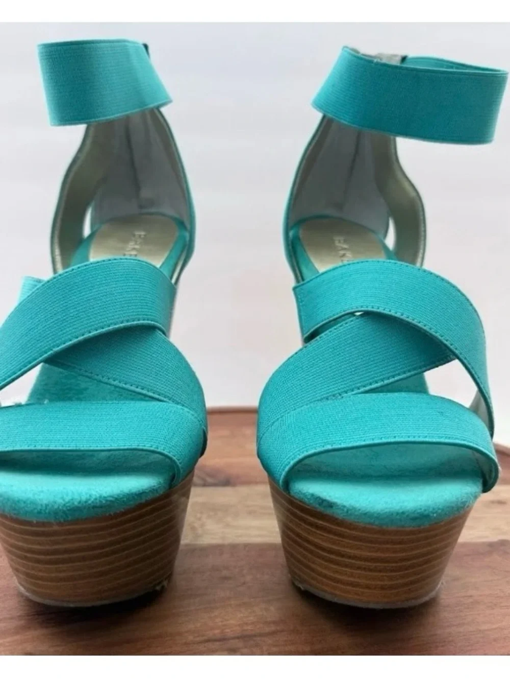 Bakers Turquoise Strappy Platform Heels - Women Shoes